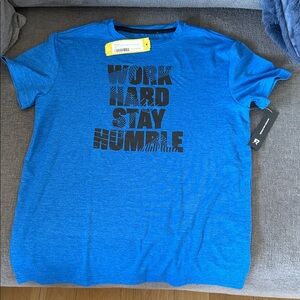 Blue Graphic Tee with Motivational Print